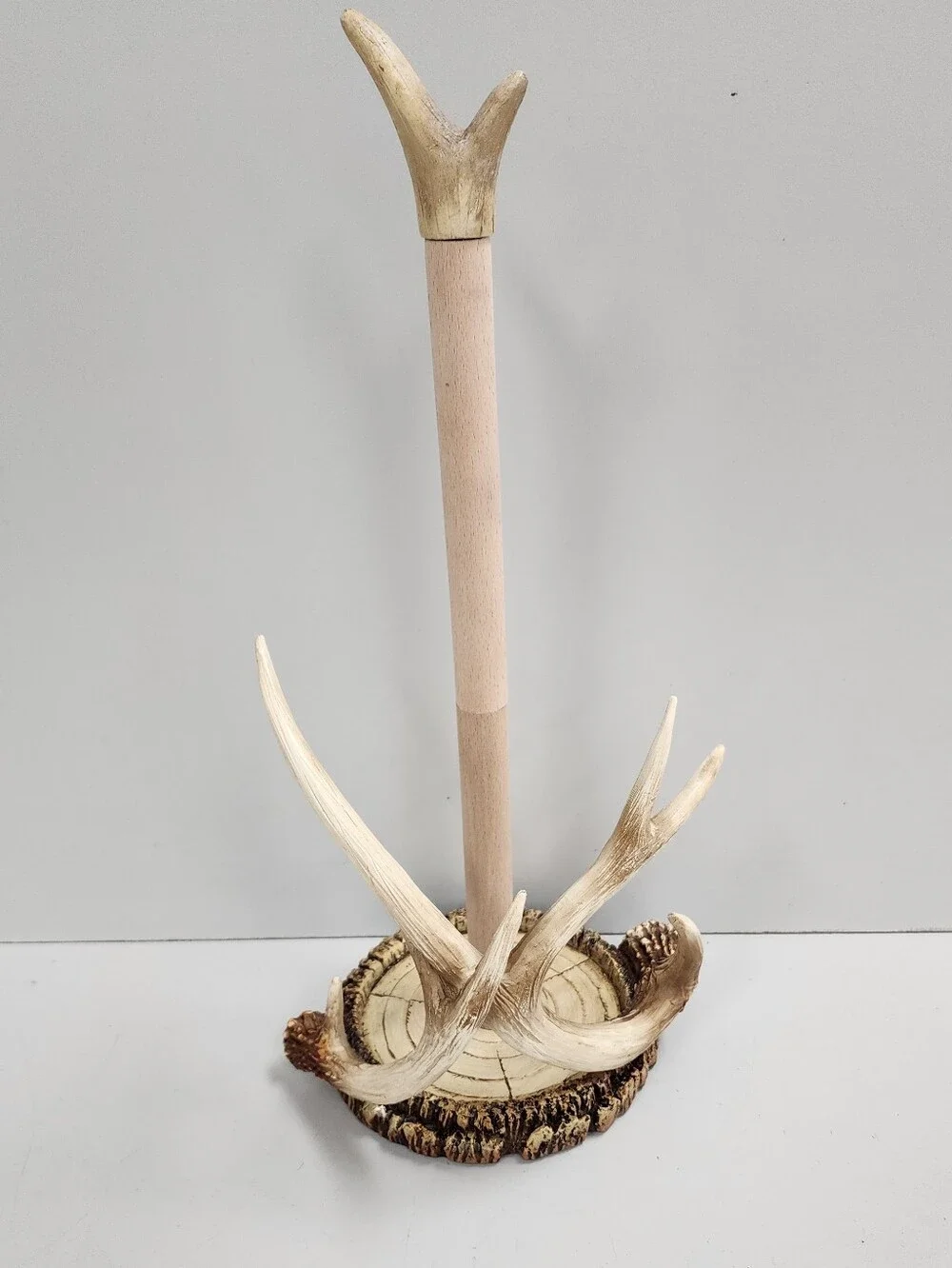 Rustic Antler Paper Towel Holder - Natural Cream and Tan
